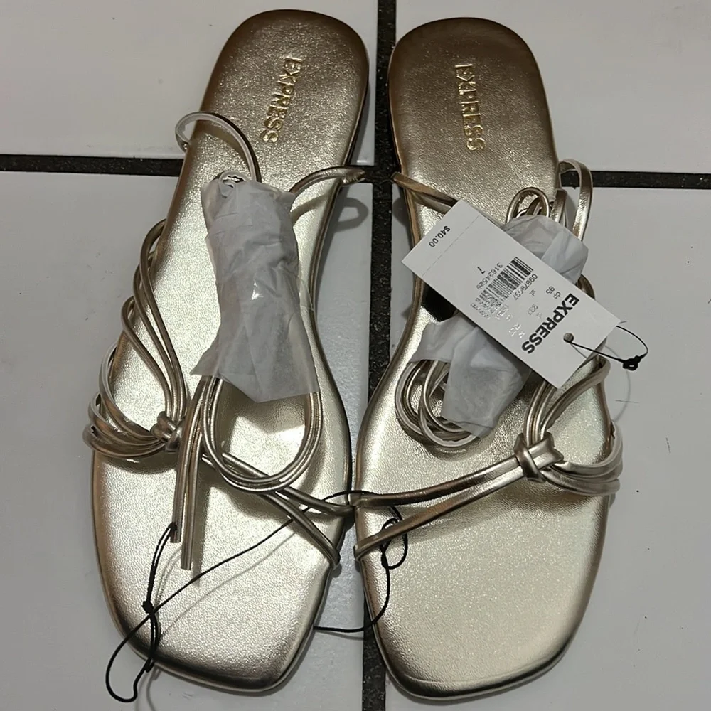 Express Strappy Tie-Up Sandals - Picture 1 of 6